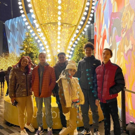 Jaylin Fletcher with his parents and siblings on the night of Christmas.